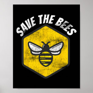 Retro Beekeeper Honeybee Awareness Save The Bees E Poster