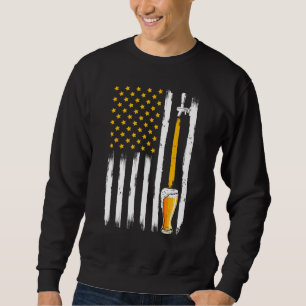 Retro Beer American Flag Usa 4th Of July Brewery A Sweatshirt