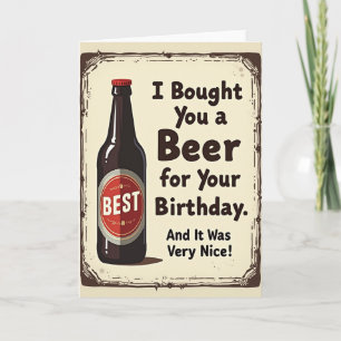 Retro Beer Birthday Card