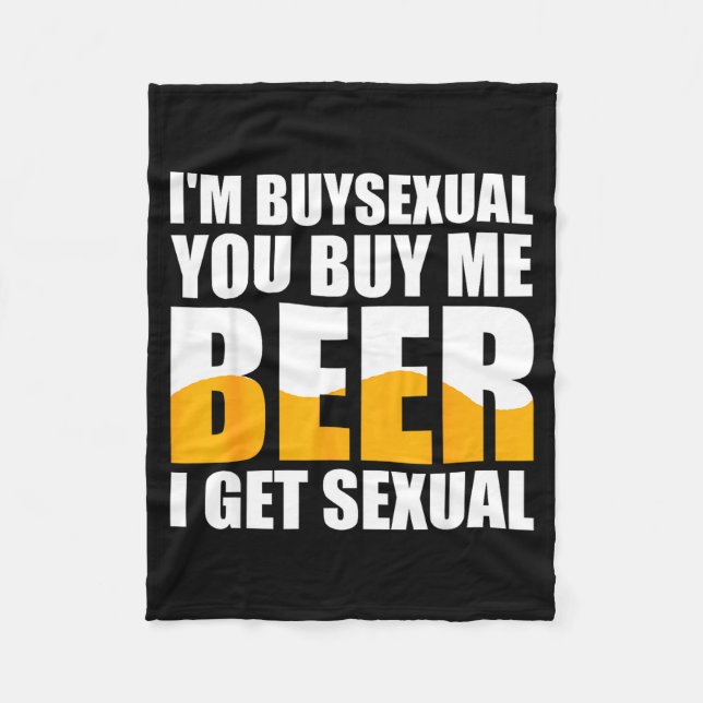 Retro Beer Funny I'm Buyual You Buy Me Beer I Get  Fleece Blanket (Front)