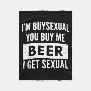 Retro Beer Funny I'm Buyual You Buy Me Beer I Get  Fleece Blanket