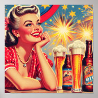 Retro Beer Girl