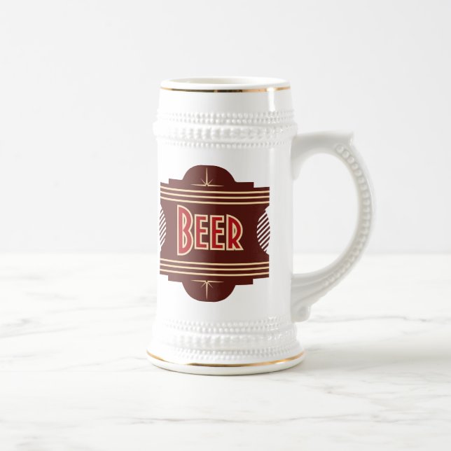 Retro Beer Logo Stein (Right)