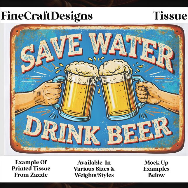 Retro Beer Lover Distressed Sign FP2O Decoupage Tissue Paper (Creator Uploaded)