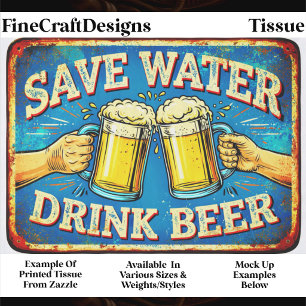 Retro Beer Lover Distressed Sign FP2R Decoupage Tissue Paper