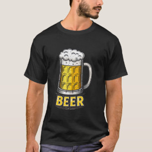 Retro Beer Mug with Foam Print T-Shirt
