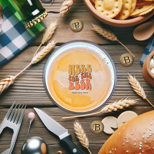 Retro Beer Tasting Party Round Paper Coaster (Retro Beer Party)