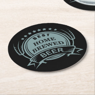 Retro Beer Theme Budget Round Paper Coaster