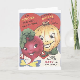 Retro Beet And Onion Valentine's Day Card