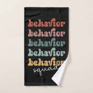 Retro Behavior Squad Behavioral Therapist Hand Towel
