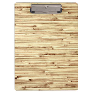 Retro Beige Bamboo Texture Pattern Clipboard