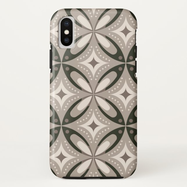 Retro Beige & Brown Geometric Shapes Case-Mate iPhone Case (Back)