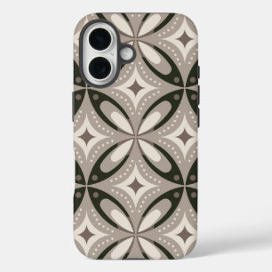 Retro Beige & Brown Geometric Shapes iPhone 16 Case