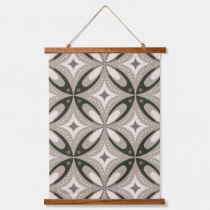 Retro Beige & Brown Geometric Shapes Hanging Tapestry