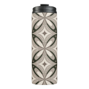 Retro Beige & Brown Geometric Shapes Thermal Tumbler