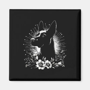 Retro Belgian Malinois Dog Lover Tattoo Style _1  Magnet