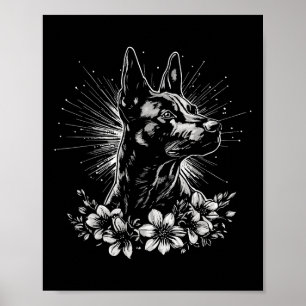 Retro Belgian Malinois Dog Lover Tattoo Style Poster