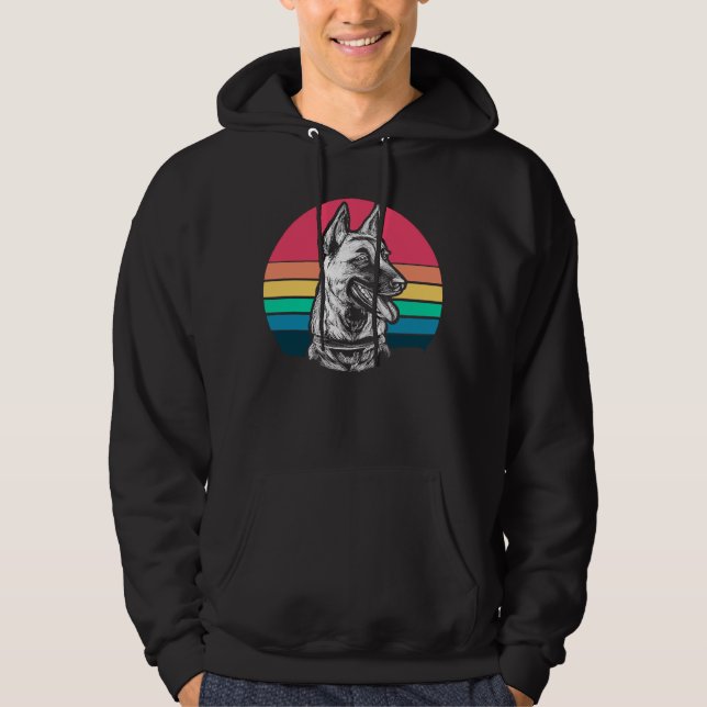 Retro Belgian Malinois Hoodie (Front)
