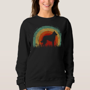 Retro Belgian Malinois Vintage Rainbow Dog Men Wom Sweatshirt