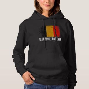 Retro Belgium Flag Best Single Dad Ever Father's Hoodie