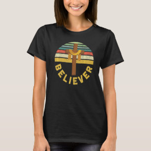 Retro Believer Cross Jesus My Lord Saviour Christi T-Shirt