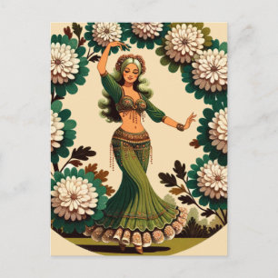 Retro Belly Dancer Postcard