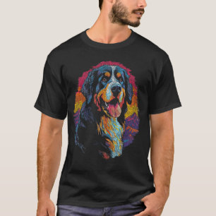 Retro Bernese Mountain Pop Art Illustration For Pe T-Shirt