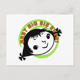 Retro Best Big Sis Ever Postcard