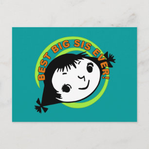 Retro Best Big Sis Ever Postcard