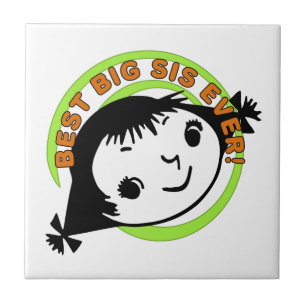 Retro Best Big Sis Ever Tile