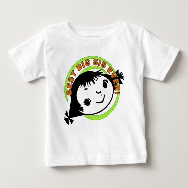 Retro Best Big Sister Ever Baby T-Shirt (Front)