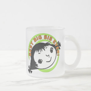 Retro Best Big Sister Ever Frosted Glass Coffee Mug