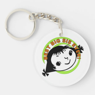 Retro Best Big Sister Ever Key Ring
