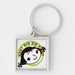 Retro Best Big Sister Ever Key Ring