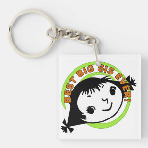 Retro Best Big Sister Ever Key Ring