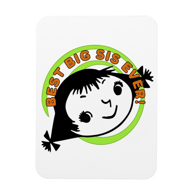 Retro Best Big Sister Ever Magnet (Vertical)