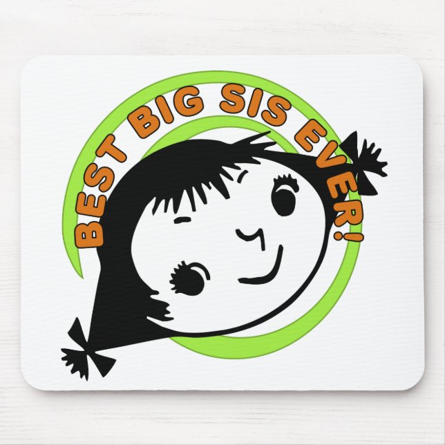 Retro Best Big Sister Ever Mouse Pad (Front)