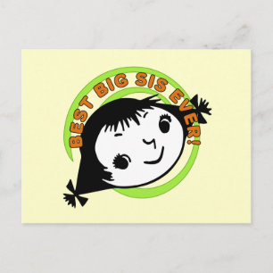Retro Best Big Sister Ever Postcard