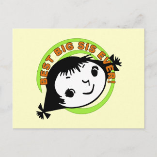Retro Best Big Sister Ever Postcard