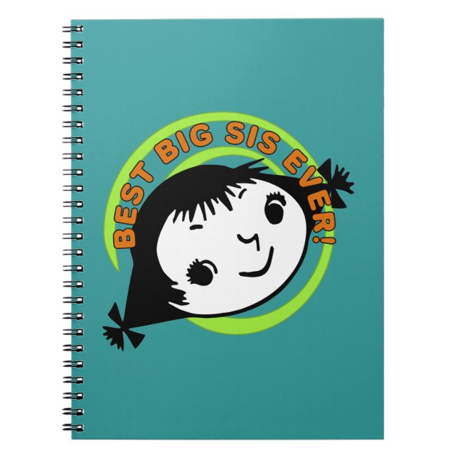 Retro Best Big Sister Ever Spiral Notebook (Front)