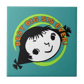 Retro Best Big Sister Ever Tile
