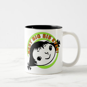 Retro Best Big Sister Ever Two-Tone Coffee Mug