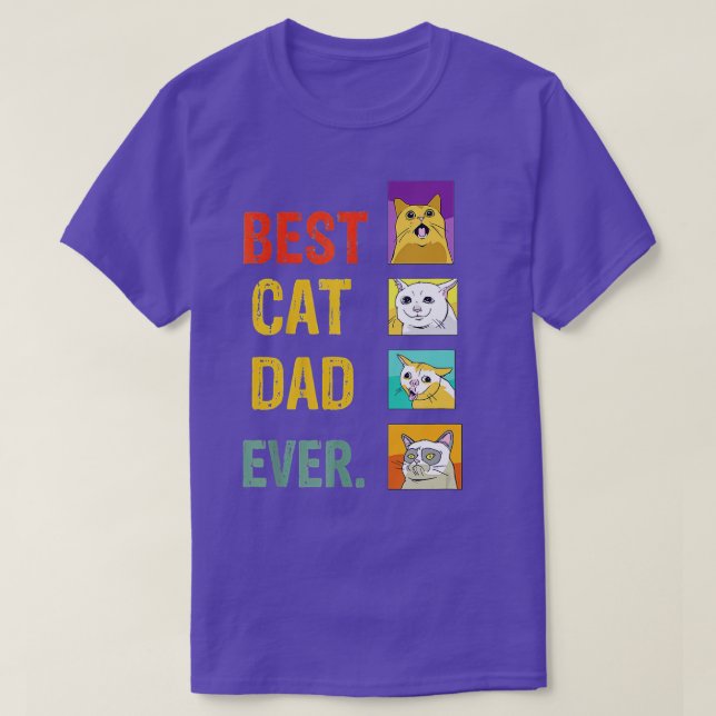 Retro Best Cat Dad Ever Funny Meow cat Kitty Cat D T-Shirt (Design Front)