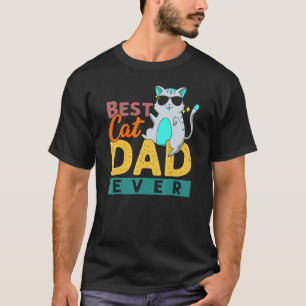Retro Best Cat Dad Ever Kitty Daddy Man Pet Owner T-Shirt