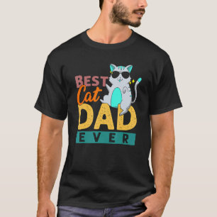 Retro Best Cat Dad Ever Kitty Daddy Man Pet Owner T-Shirt
