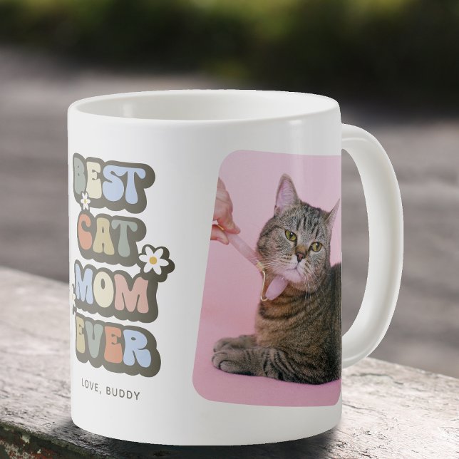 Retro Best Cat Mum 2 Photo Coffee Mug (Creator Uploaded)