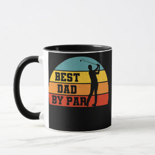 Retro Best Dad By Par Funny Golf Player Papa Mug
