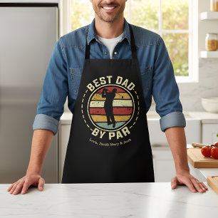 Retro Best Dad by Par Names Men's Apron