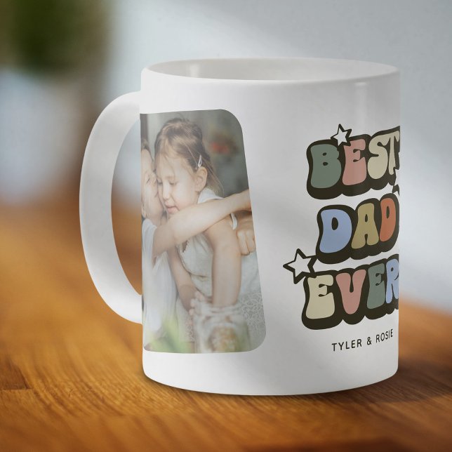 Retro Best Dad Ever 2 Photo Coffee Mug (Creator Uploaded)