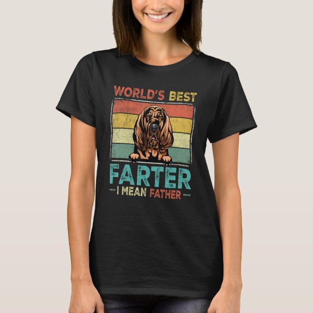 Retro Best Dad Ever Cool Bloodhound Dog Pet Lover T-Shirt (Front)